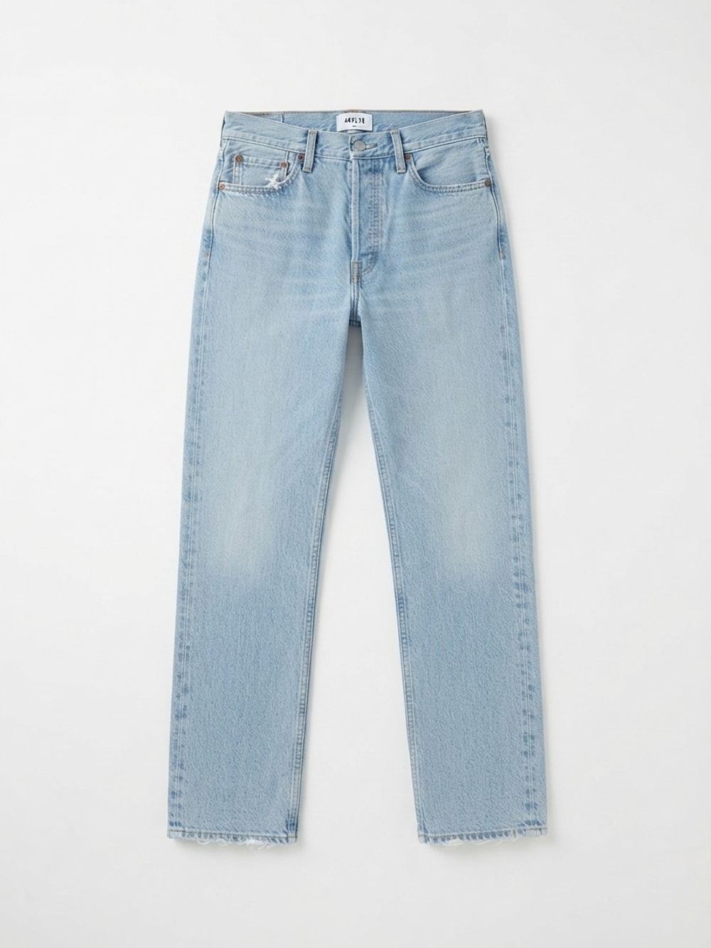 AGOLDE Lana Straight Leg Jeans Light Wash Size 28 EUC Distressed 100% Cotton
